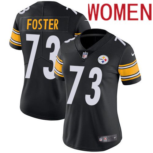 Women Pittsburgh Steelers #73 Ramon Foster Nike Black Vapor Limited NFL Jersey